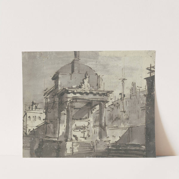 Monument auf einem Platz by Francesco Guardi