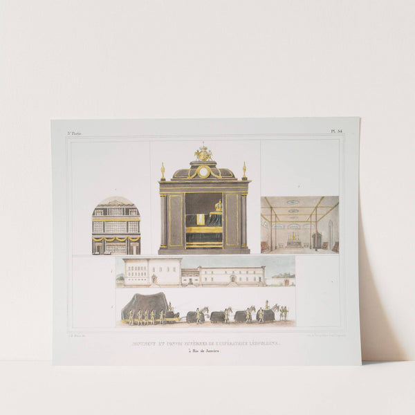 Monument et convoi funèbres de l'impératrice Léopoldine à Rio de Janeiro by Jean Baptiste Debret