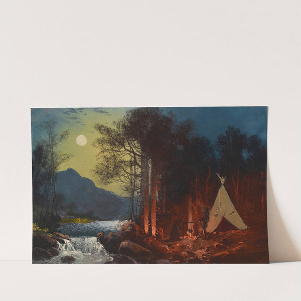 Moonlight Encampment by Charles Ferdinand Wimar