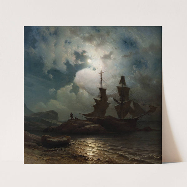 Moonlight on the Coast of Norway (1857) by Knud Baade