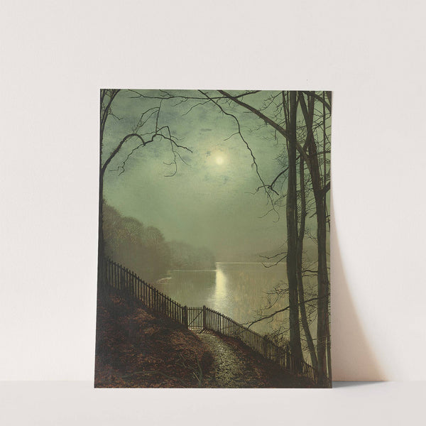 Moonlight on the lake, Roundhay Park, Leeds by John Atkinson Grimshaw