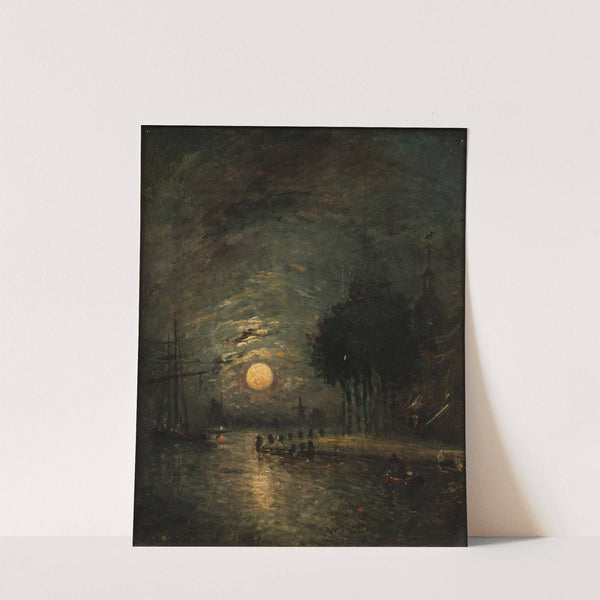 Moonlight, View of Dordrecht by Johan Barthold Jongkind