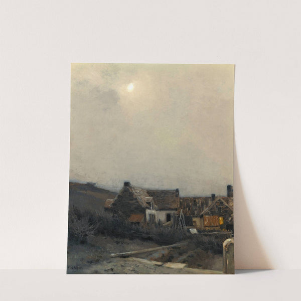 Moonlit cottages by Jean Charles Cazin