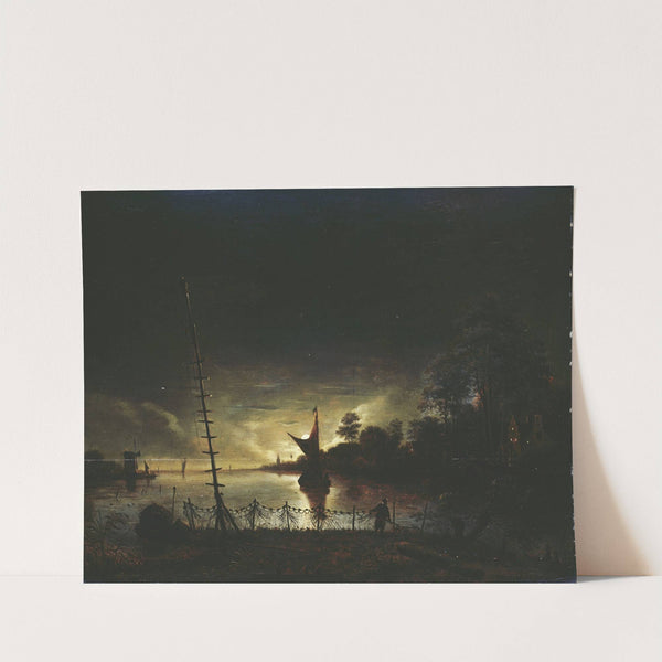Moonlit Landscape by Anthonie van Borssom