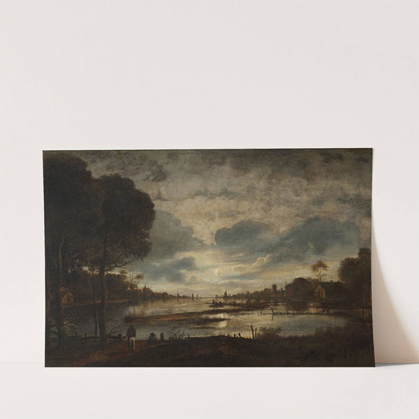 Moonlit landscape by Petrus van Schendel