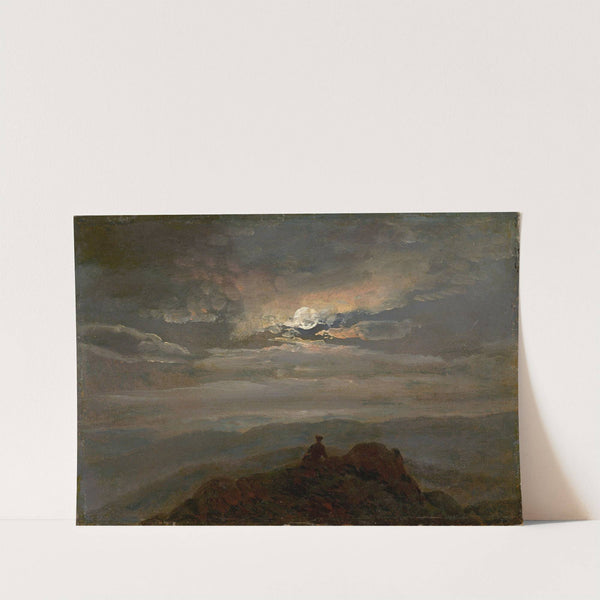 Moonlit landscape (Wanderer on a Mountain Top) (1823) by Johan Christian Dahl