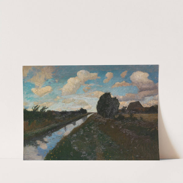 Moorkanal mit hohem Himmel by Otto Modersohn
