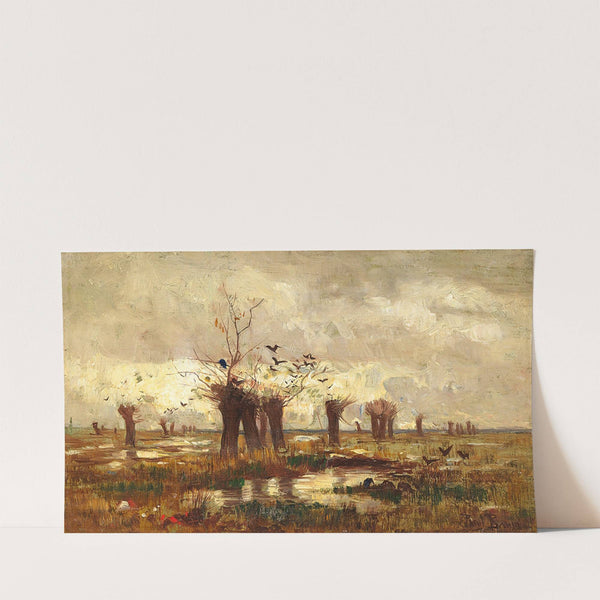 Moorlandschaft mit Kopfweiden (Ca. 1882-1887) by Paul Baum