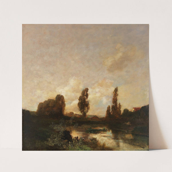 Mooslandschaft mit Gehöften (Voralpenland) (1900) by Toni von Stadler