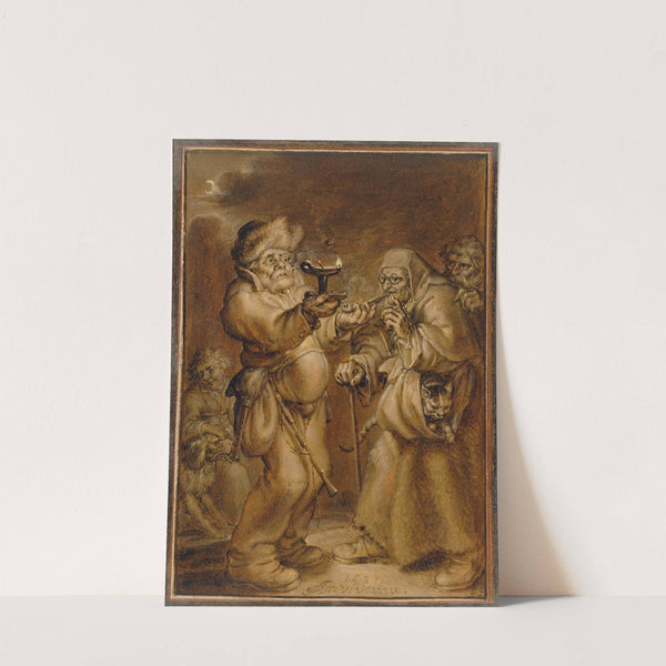 Moralizing Scene with an Old Woman and a Man (1631) by Adriaen van de Venne