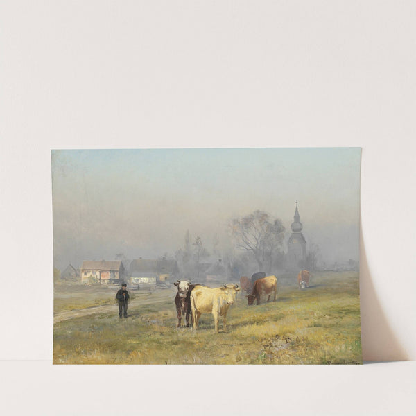 Morgenstemning, køerne røgtes by Anders Andersen-Lundby