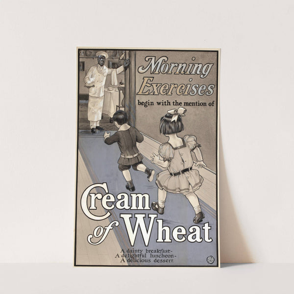 Morning Exercises, Cream of Wheat ad illustration (1910) by August William Hutaf