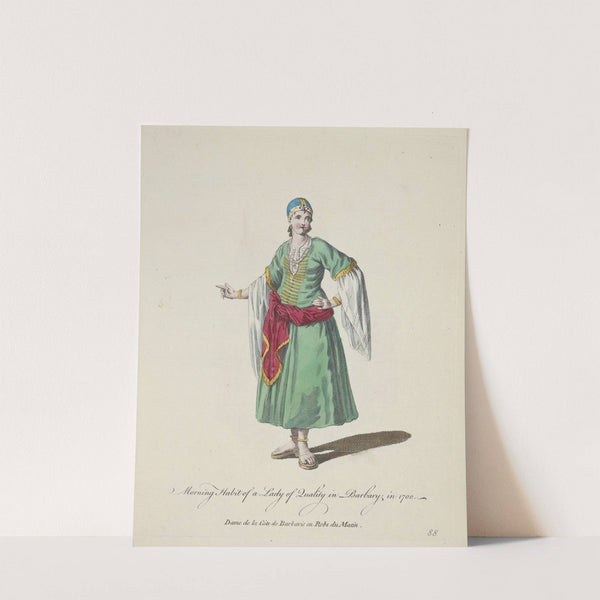 Morning habit of a lady of quality in Barbary in 1700. Dame de la Côte de Barbarie en robe du Matin. (1757-1772) by Charles Grignion