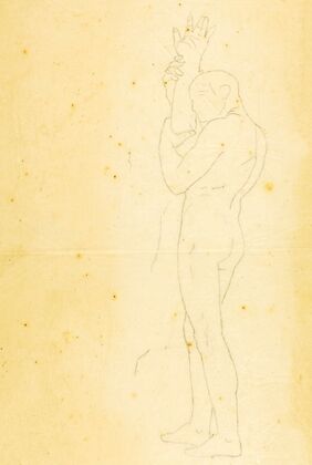 Moses, Aaron and Hur on Mount Horeb (study – figure at right) (ca. 1857)