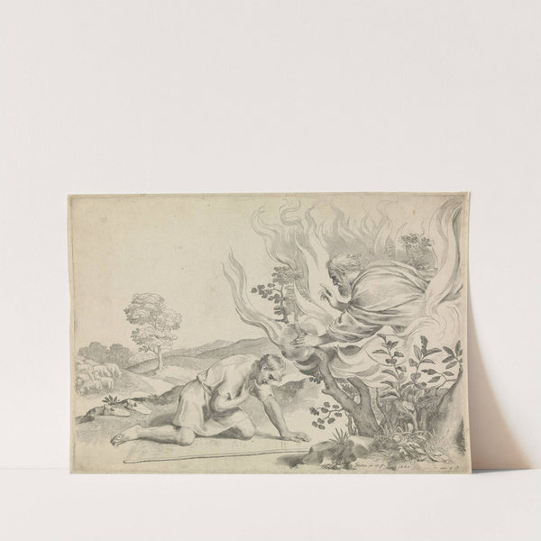 Moses and the burning bush (1663) by Claude Mellan