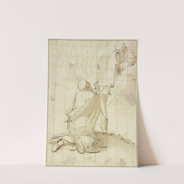 Moses empfängt die Gesetzestafeln by Luca Cambiaso