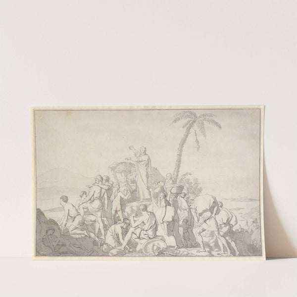 Moses lader Det røde Hav træde tilbage og Faraos hær oversvømme (1812) by Christoffer Wilhelm Eckersberg