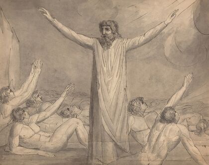 Moses Staying the Plague (recto)