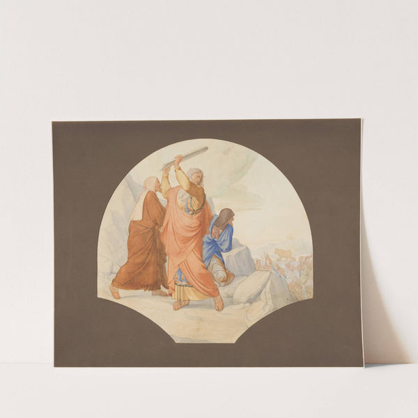 Moses zerschlägt die Gesetzestafeln – Selig, die hungern und dürsten nach der Gerechtigkeit (1837-1838) by Eduard von Steinle