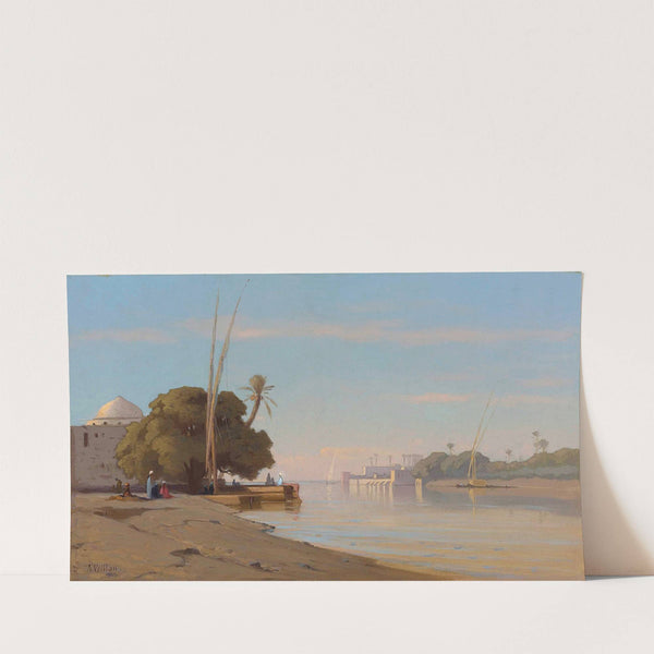 Mosque on the banks of the Nile by Auguste Louis Veillon
