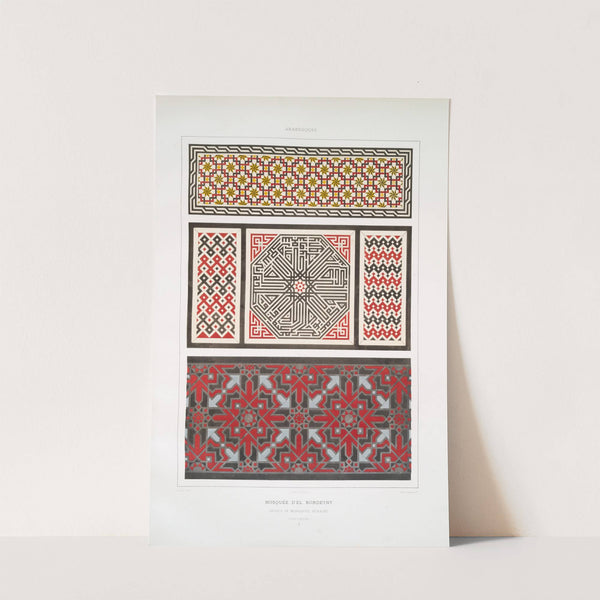 Mosquée d'El Bordeyny; détails de mosaïques murales (XVIIe. siècle); 2 by Émile Prisse d'Avennes