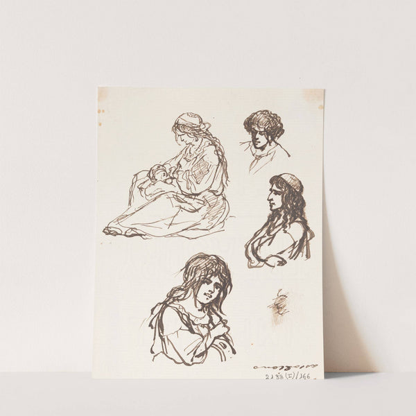 Mother and Child and Three Busts by Nicaise De Keyser