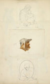 Mother and child; Head of a man wearing a cap; A clergyman