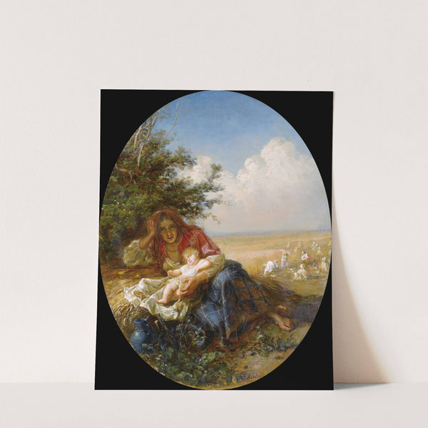 Mother and child in the wheat field by Nikolai Efimovich Rachkov