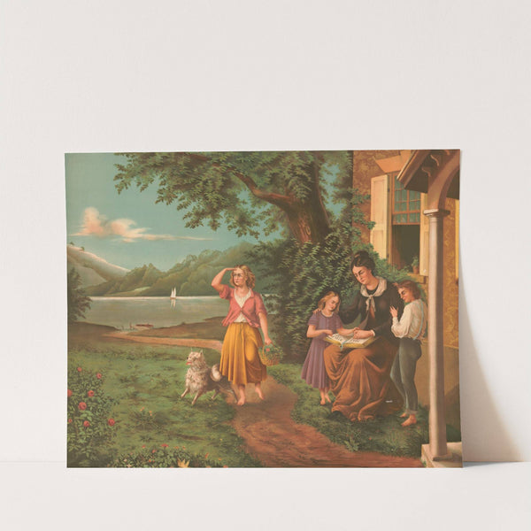 Mother and children reading the bible (1877) by Joseph Hoover