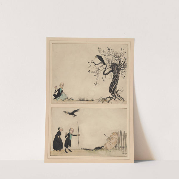 Mother Goose. A carrion crow sat on an oak (1906-1921) by Arthur Rackham