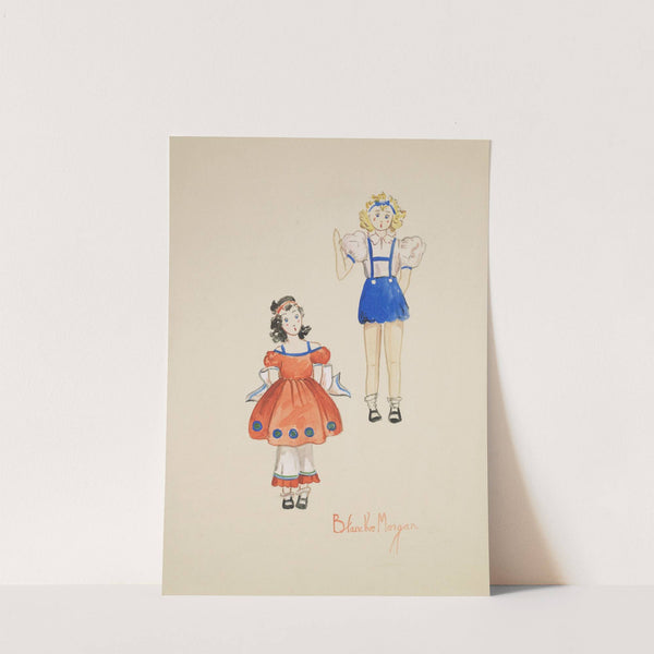 Mother Goose Goes to Town: Red dress with loose white pants underneath (1934-1943) by Blanche Morgan