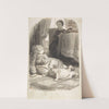 Mother Watching Over Two Young Children Playing (1835–1903) by Lorenz Frølich