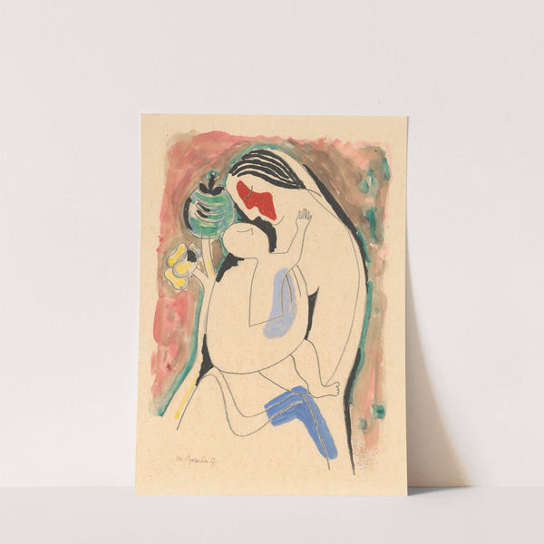 Mother with baby and flower by Mikuláš Galanda