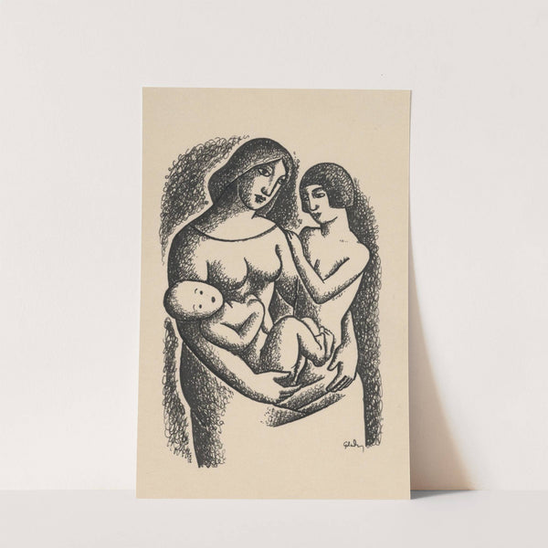 Mother with Two Children in her Lap by Mikuláš Galanda