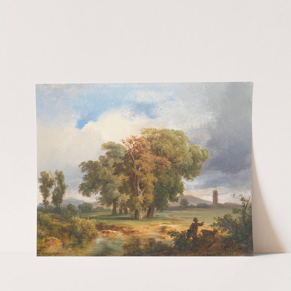 Motif of the Cascina in Pisa by Károly Markó