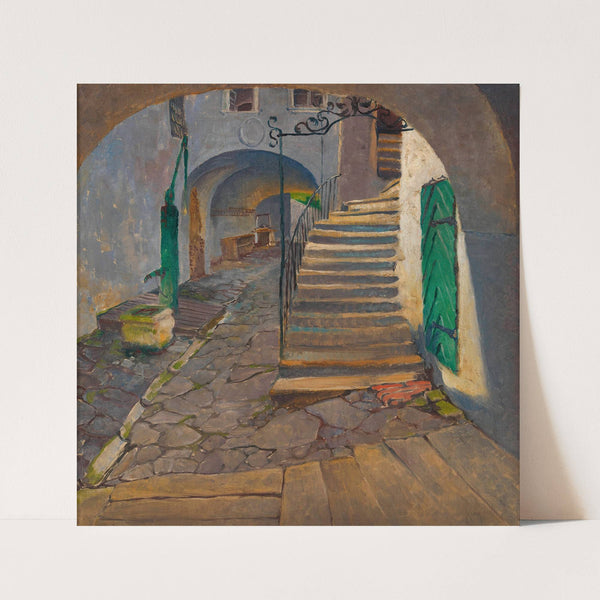 Motiv aus Grinzing (Hof des Hauses Himmelstraße 31) by Alfred Keller