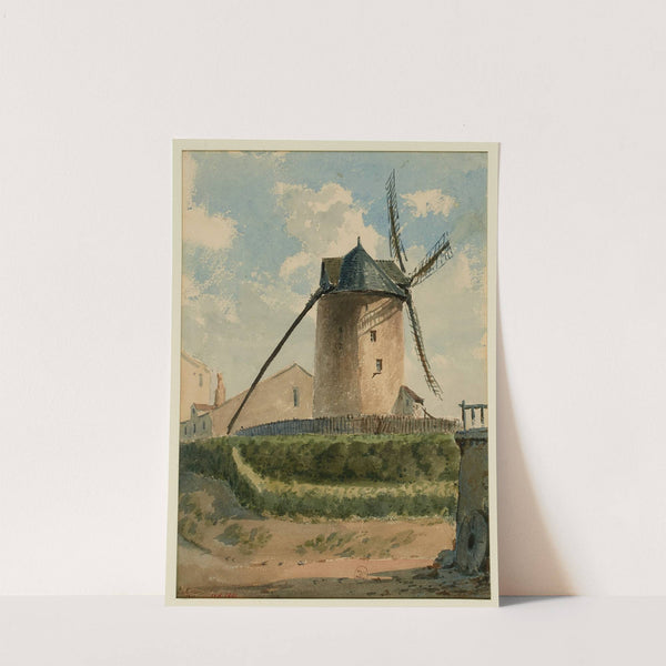 Moulin rue Girardon à Montmartre en 1847, 18ème arrondissement, Paris by Louis-Martial-Théodat Masson