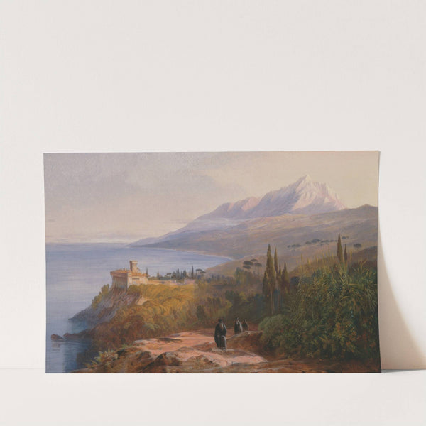 Mount Athos and the Monastery of Stavronikétes by Edward Lear