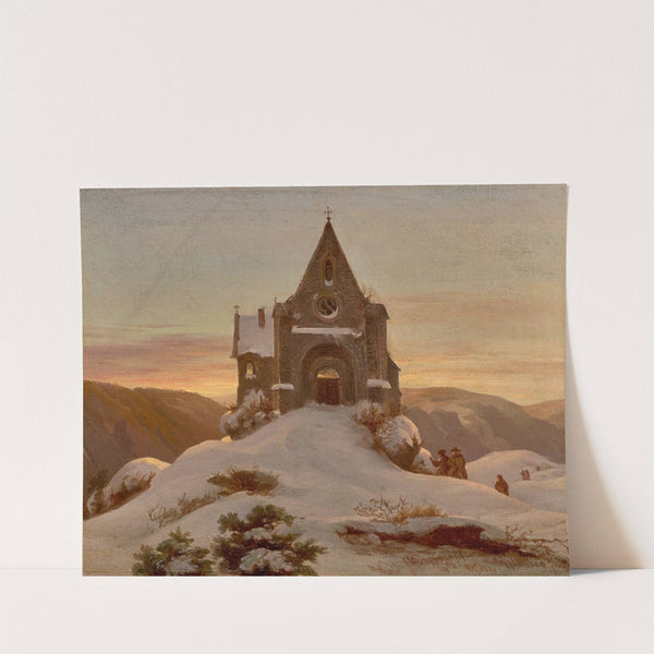 Mountain chapel in Winter by Ernst Ferdinand Oehme