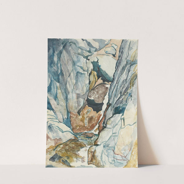 Mountain Gorge With Waterfall by Giovanni Giacometti