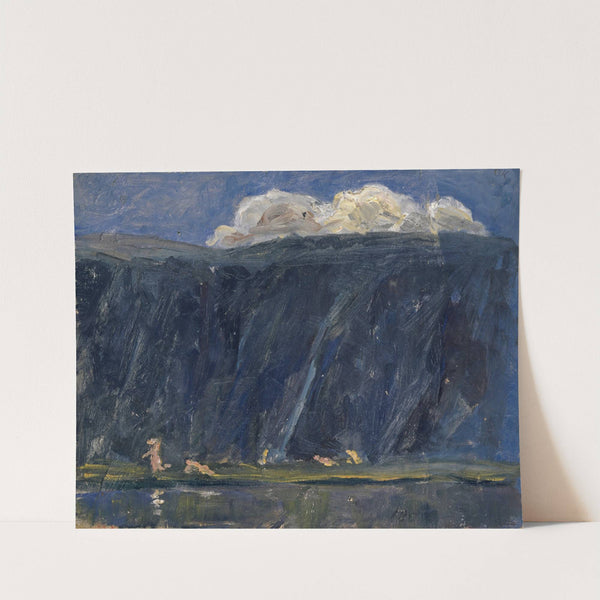 Mountain Lake with Nude Figures by Ernst Schiess