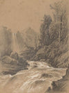Mountain Landscape, Stream and Waterfall