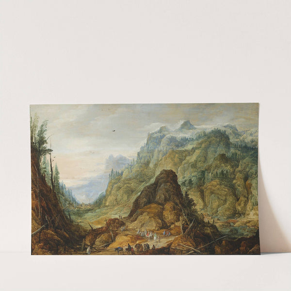 Mountain landscape with a caravan (1600-1610) by Joos de Momper