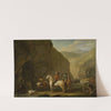 Mountain Landscape with a Hunting Party by Johann Georg Pforr