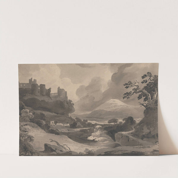 Mountain Landscape with Castle Ruins on a Cliff by John Varley