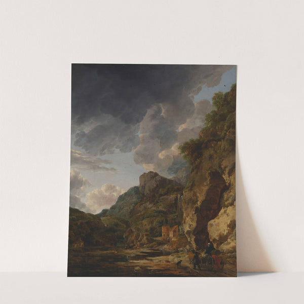 Mountain Landscape with River and Wagon by Herman Nauwincx