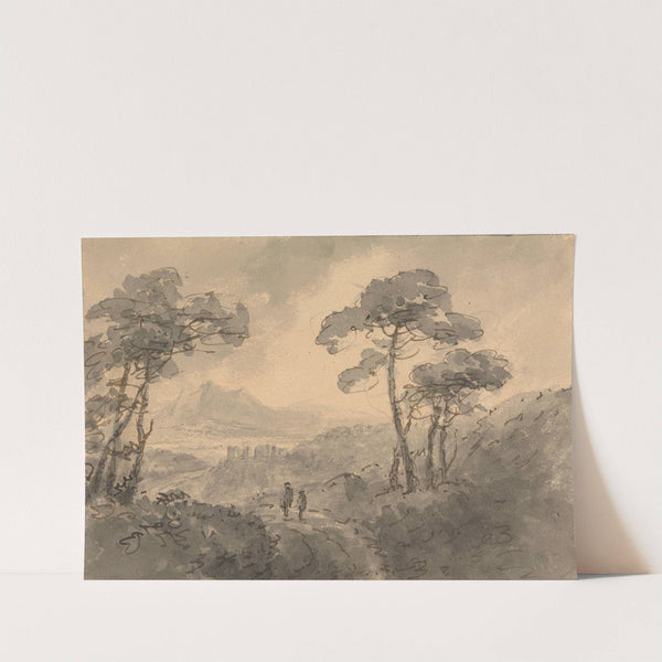 Mountain Landscape with Two Figures on a Winding Road by William Gilpin