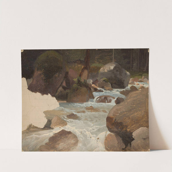 Mountain stream in the forest, sketch by Chrystian Breslauer