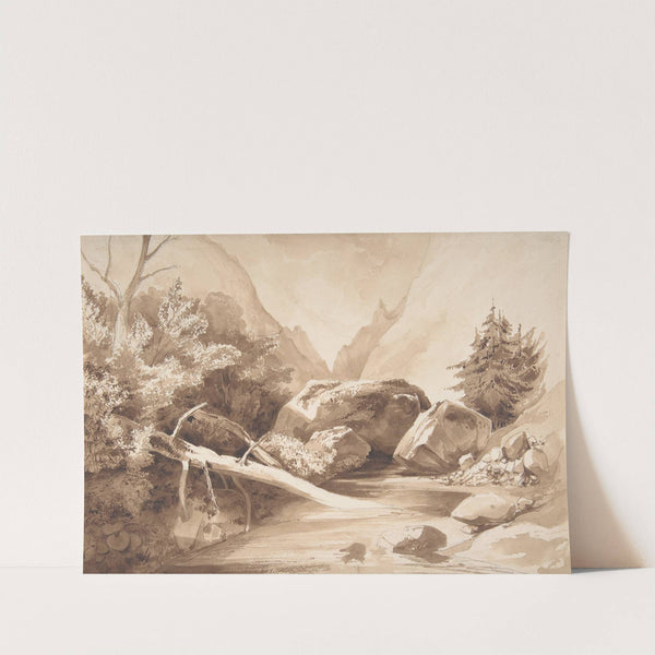 Mountainous Landscape with a Brook by Franz Kobell