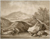 Mountainous landscape with a fisherman
